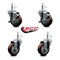 Service Caster 3.5'' Maroon Poly Wheel Swivel 7/16'' Grip Ring Stem Caster Set 2 Brakes, 4PK GR20S3514-PPUB-MRN-TLB-716138-2-S-2 - alternate 3
